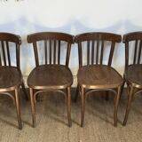 4 bentwood bistro chairs – slatted back – Baumann style