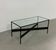 Table basse en fer et verre fabriquée à la main dans les années 60