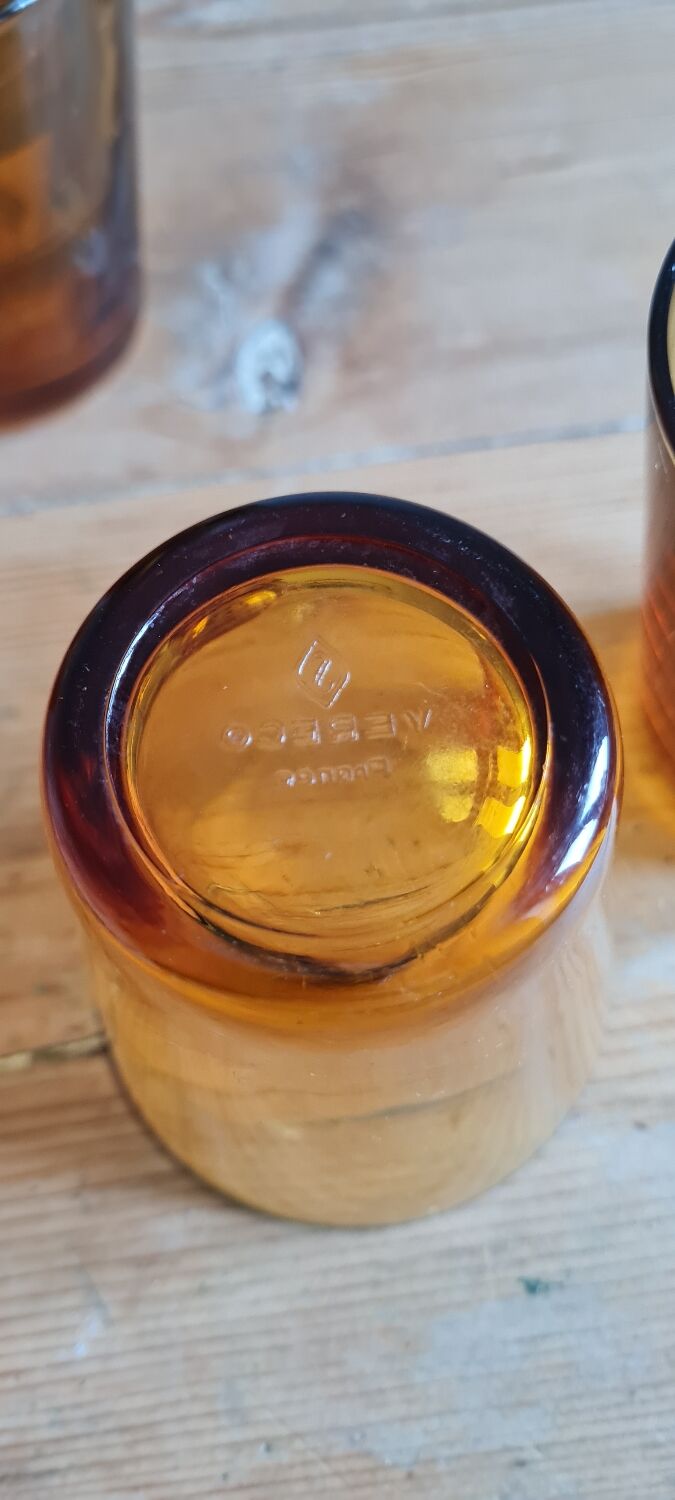 Set de 8 verres ambrés Duralex