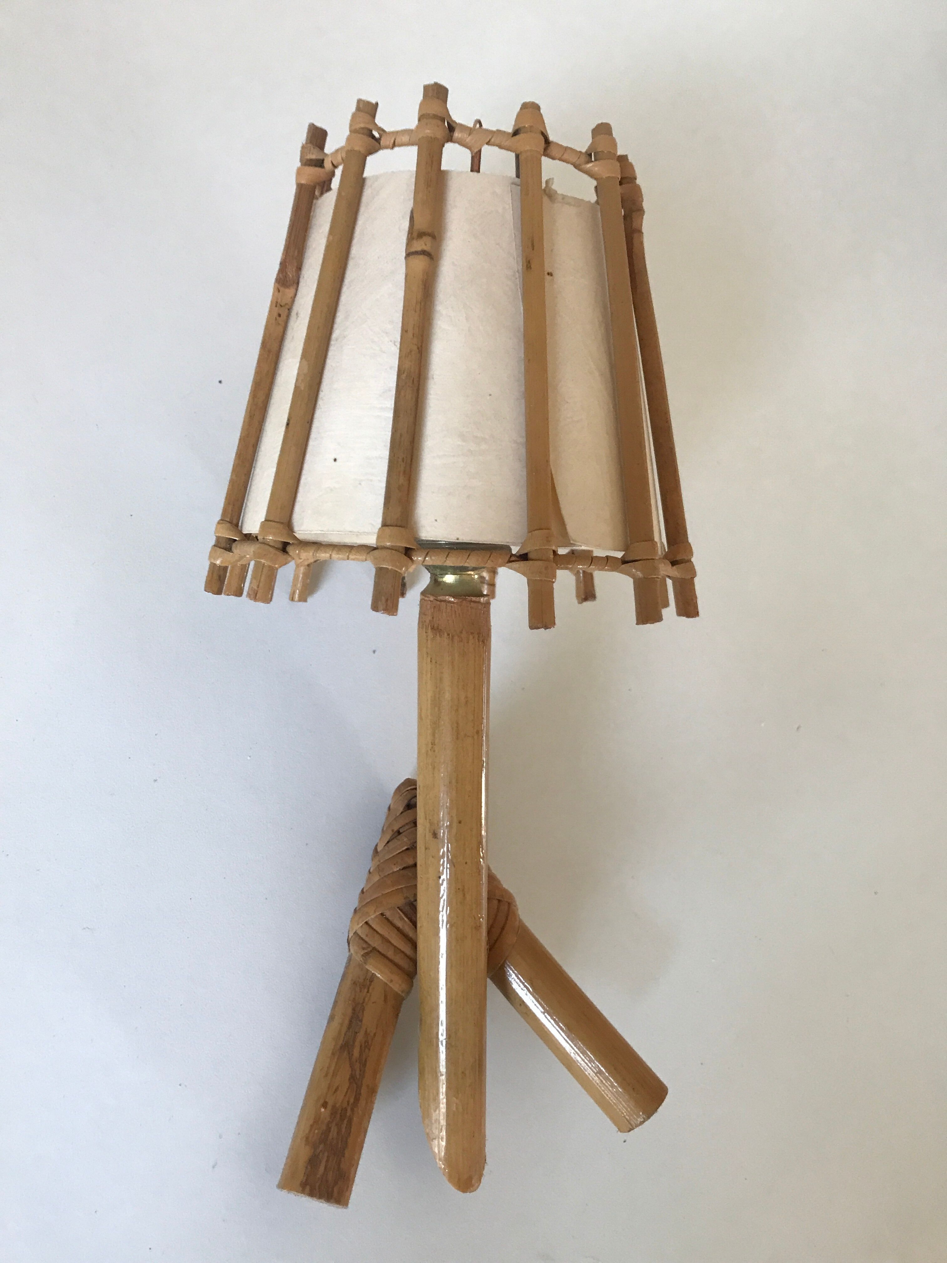 Vintage rattan wall lamp design 60 years