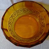 Art deco amber glass bowl