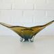 Vintage Art Glass Bowl, Hand Blown Murano Style, Yugoslavia 1960s, Large Centerpiece