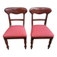 Pair of vintage English mahogany chairs, woven in red
