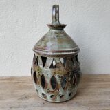 Signed sandstone lantern candle holder