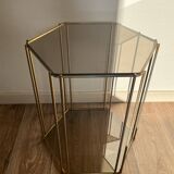Brass and smoked glass console from the 70s