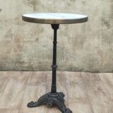 Round marble bistro table and cast iron feet