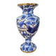 Large blue and gold vase in earthenware H.Bequet bohemian style