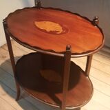 English 2-tier mahogany pedestal table