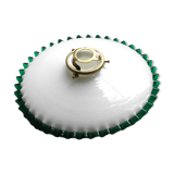 Hanging lamp in opaline with scallops