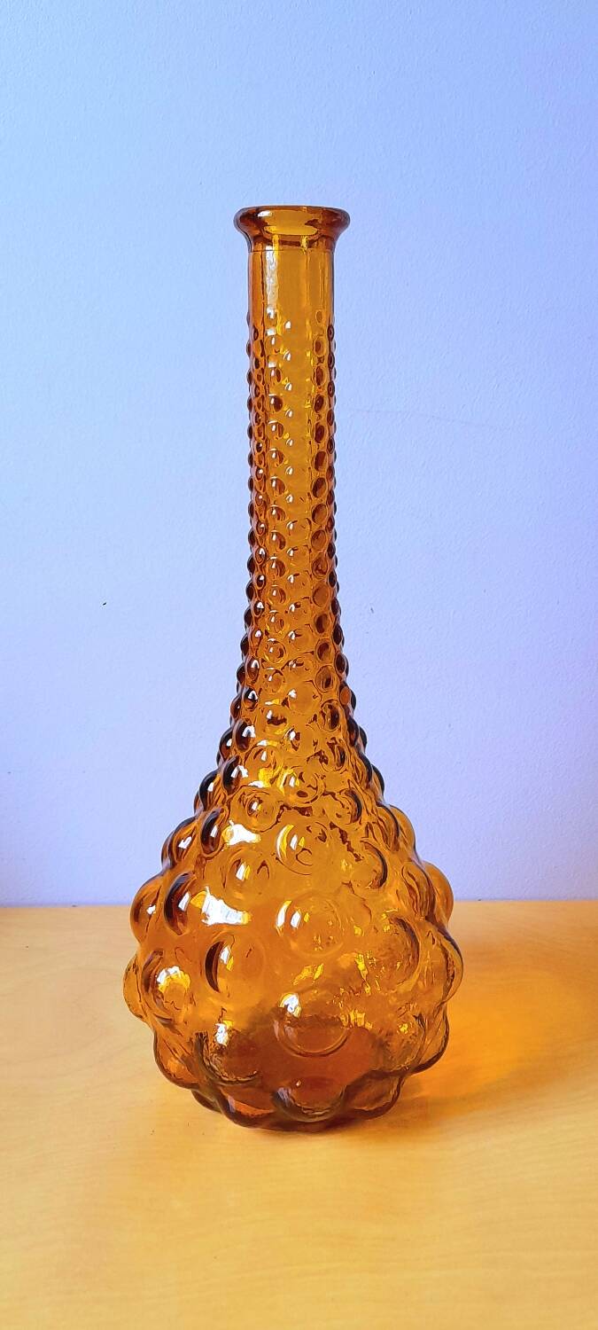 Empoli carafe in amber glass, 1970.