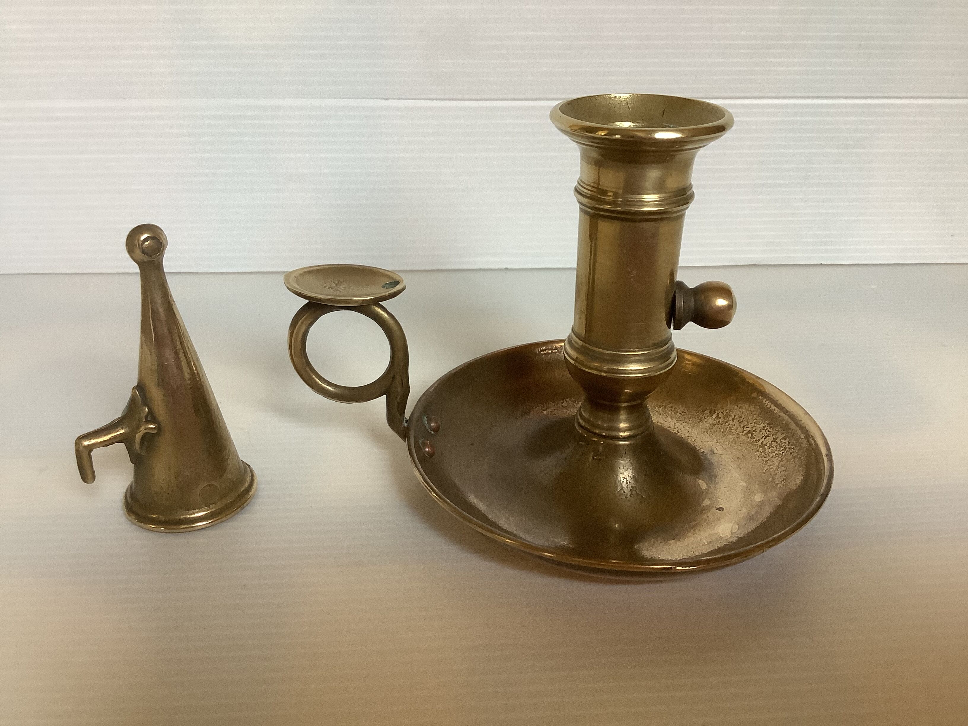 Brass cellar rat candle holder with its fly