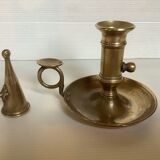 Brass cellar rat candle holder with its fly