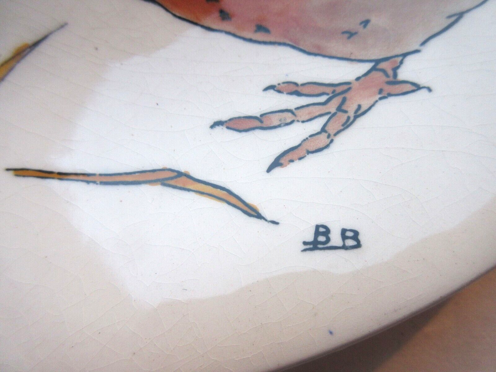 Game model plate signed gien, hunting birds, quails