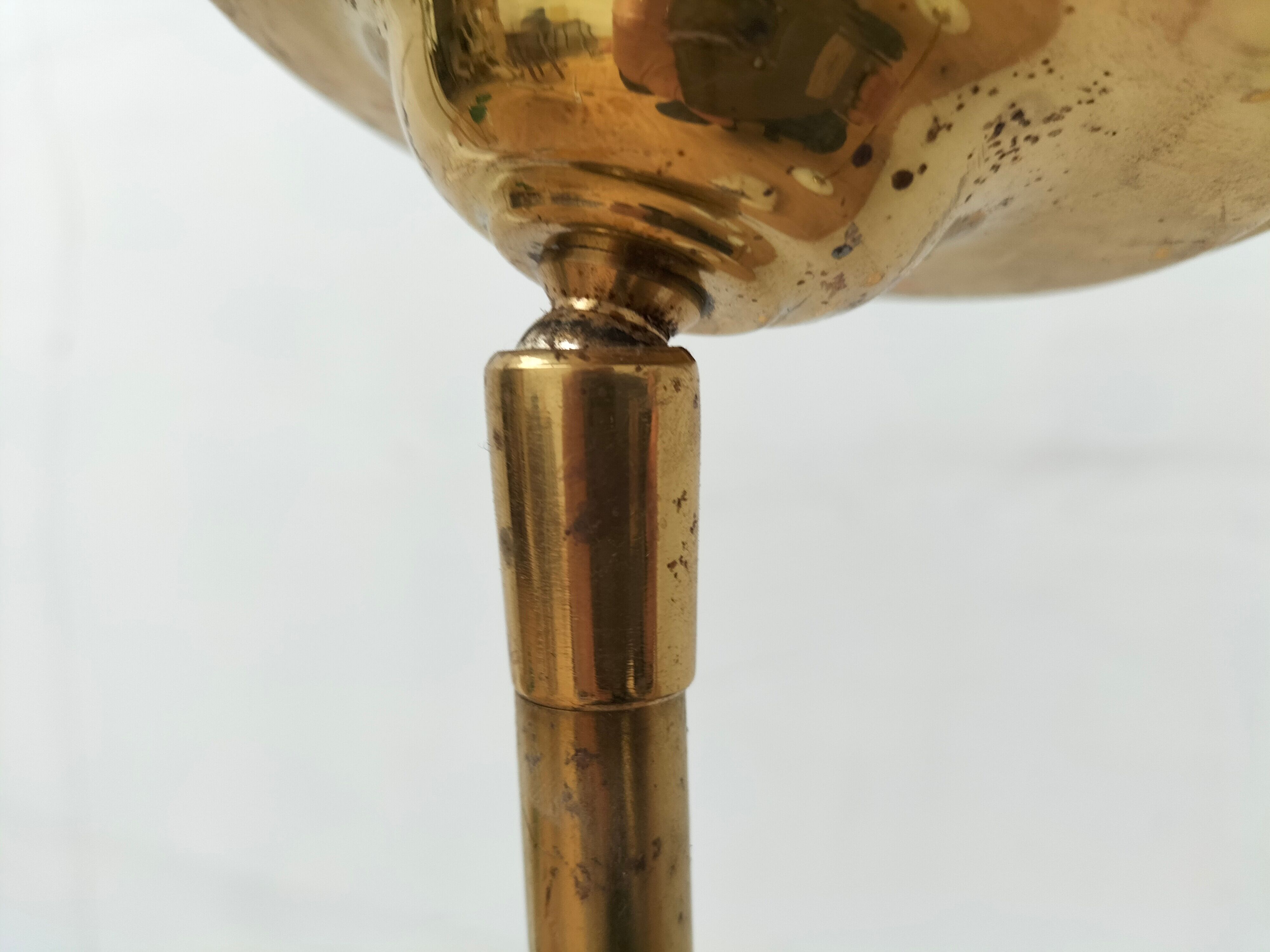 Pair brass and glass chandeliers