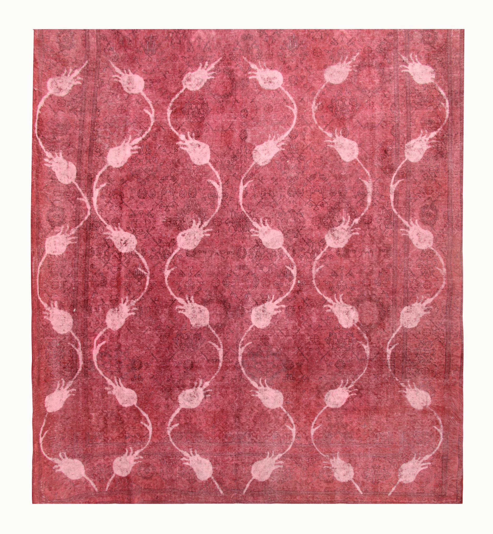 Handmade red persian rug traditional oriental wool carpet- 296x328cm