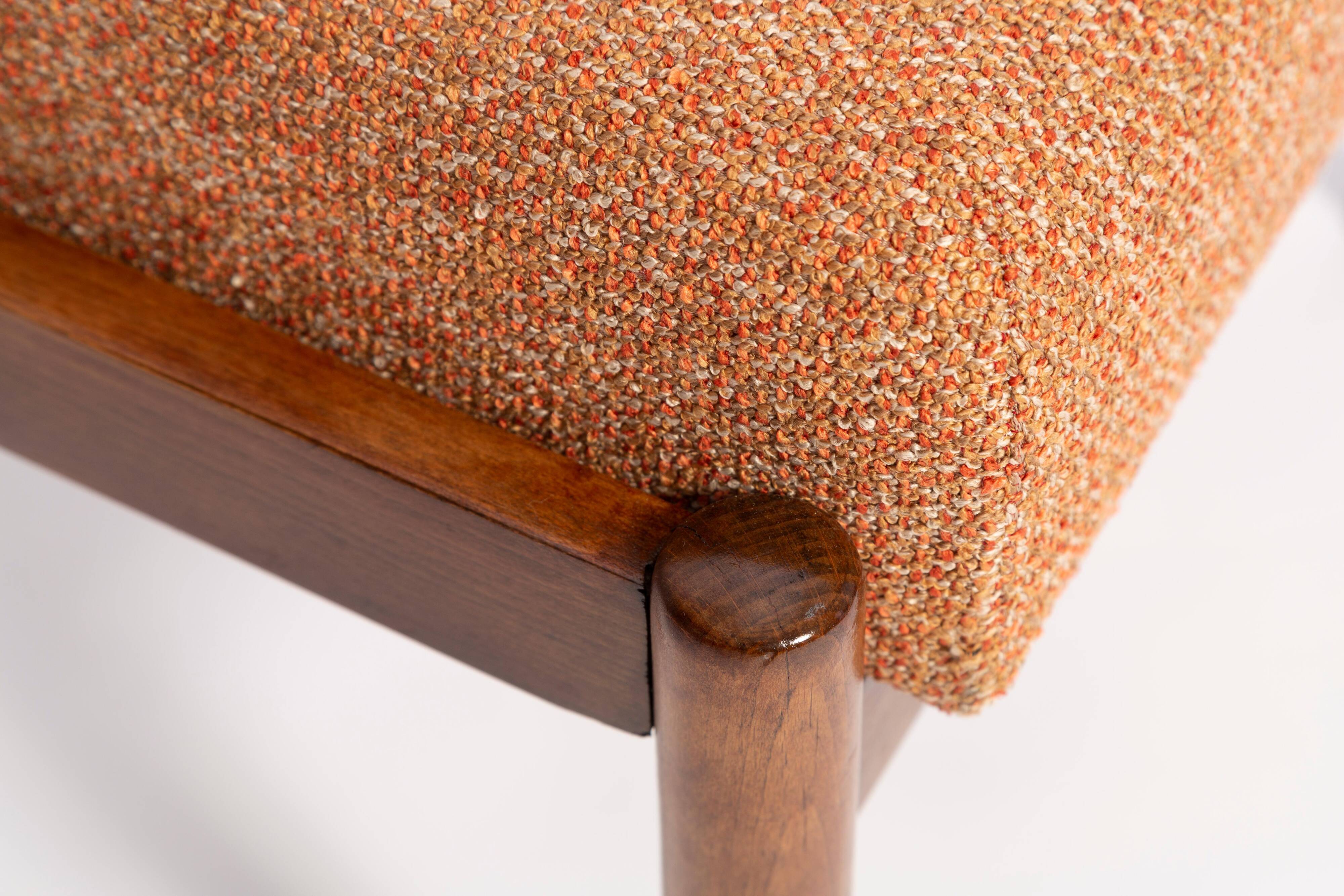 Vintage Mixed Orange Stool Mid-Century, Edmund Homa, 1960s