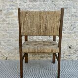 Fauteuil en bois et corde vers 1950
