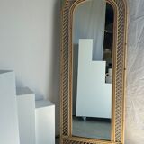 Rattan foot mirror with braces H:2m