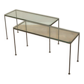 Glass table set, 1980s
