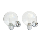 1980s pair of wall lamps, Karl Lenz, Germany