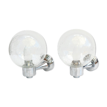 1980s pair of wall lamps, Karl Lenz, Germany