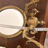 Antique Wall Sconce Mirror Candle Holder Golden Louis XVI