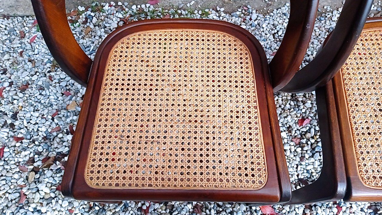 Set of 4 cannenated gondola chairs