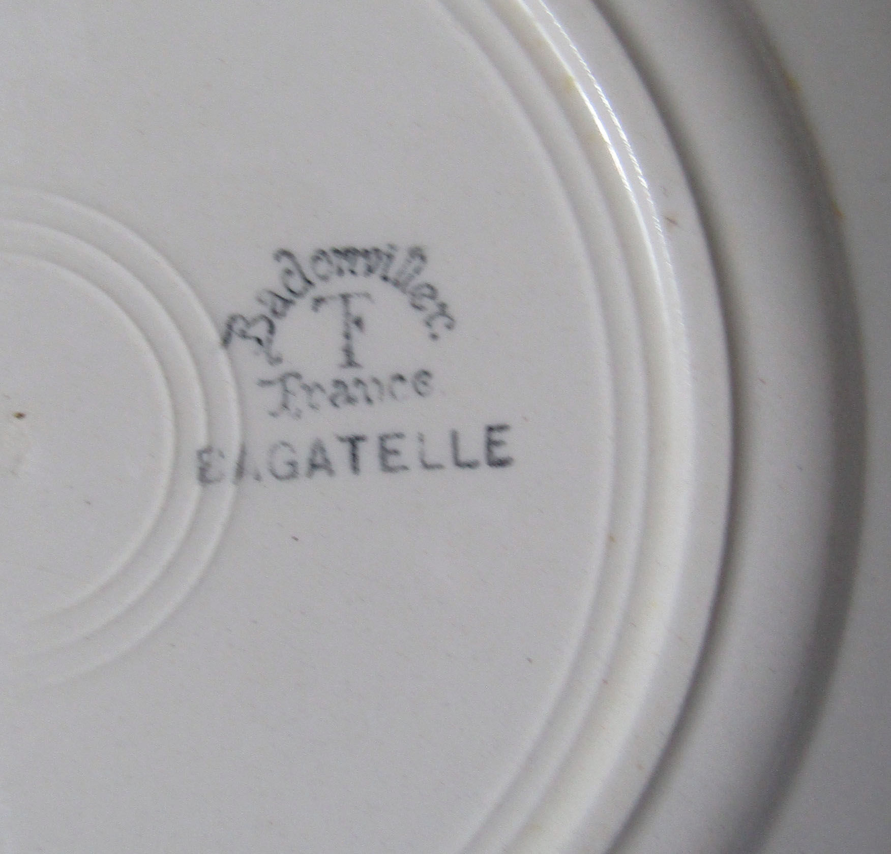 4 flat plates faience Badonviller trifle