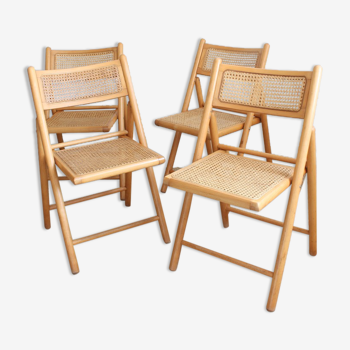 Folding chairs cannage and wood