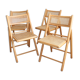 Chaises pliantes cannage et bois