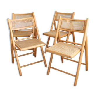 Folding chairs cannage and wood