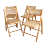 Chaises pliantes cannage et bois