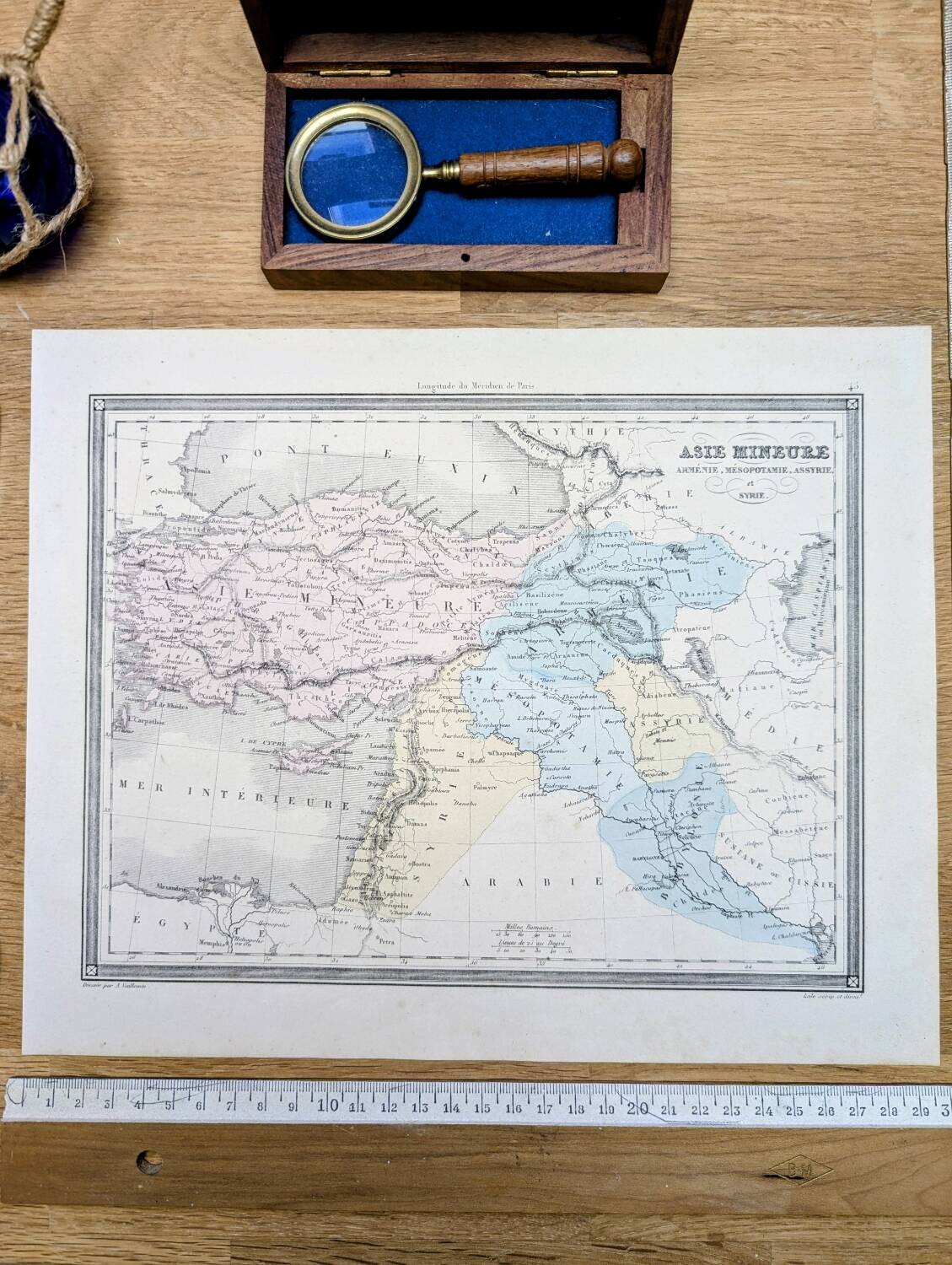 Asia Minor, old map, printed in 1852.