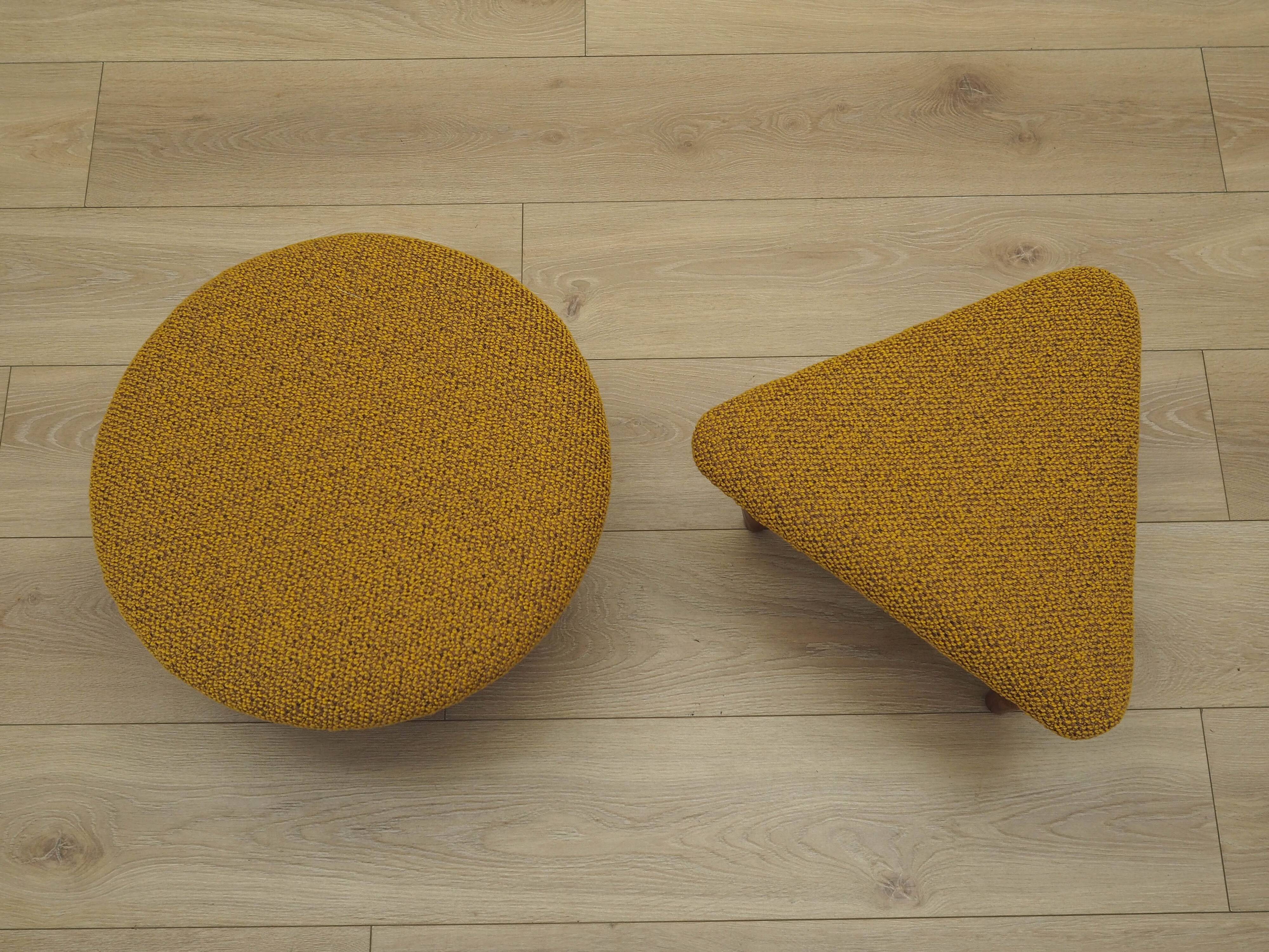 Set of two mustard footstools, Danish design, 1990s, production: Denmark