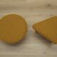 Set of two mustard footstools, Danish design, 1990s, production: Denmark