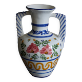 Vase with two handles in Italian ceramic