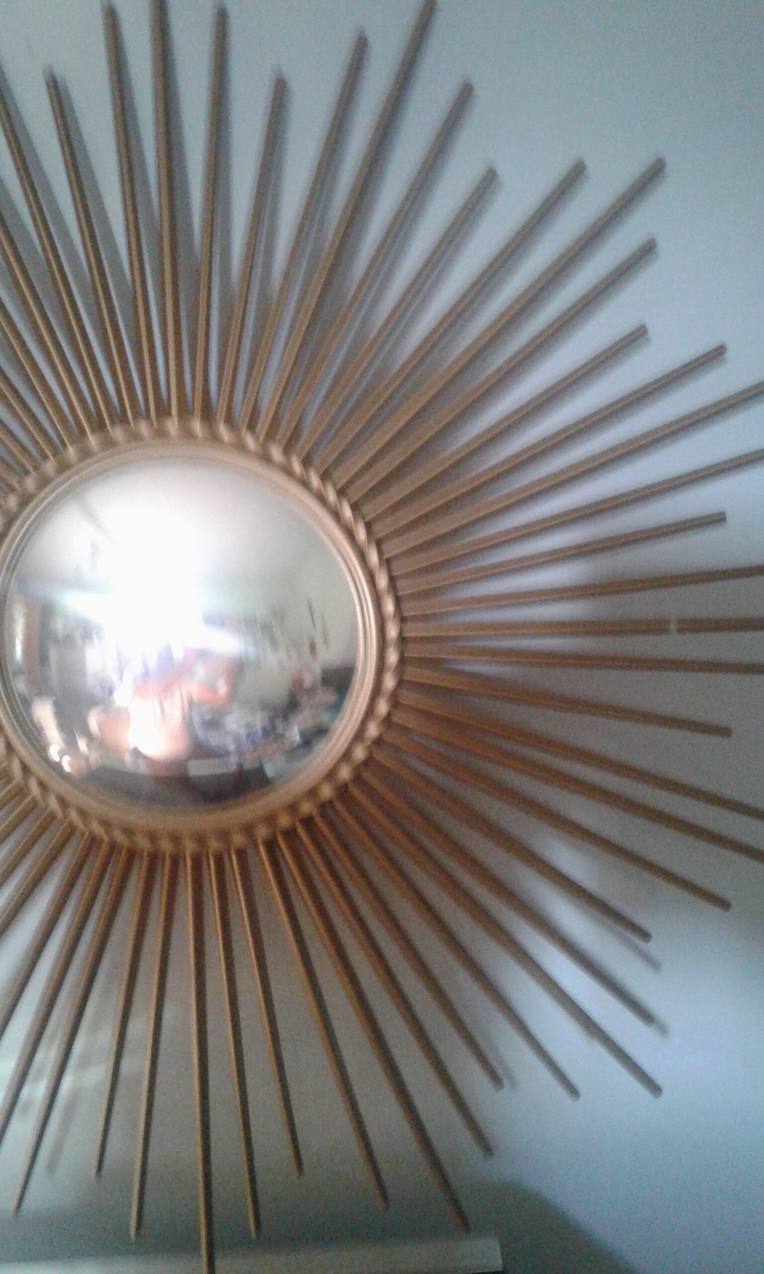 Large brass sun mirror diameter 71 cm