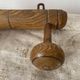Antique turned wood wall coat rack with 2 hooks