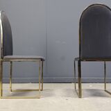 Chaises de salle à manger vintage en laiton de Belgochrom, années 1970