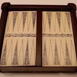 Board Game - Backgammon Set - Vintage - Wood, Ceramic