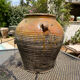 Ancient terracotta pottery jar from the 19th century.