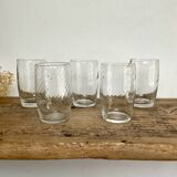 9 small vintage twisted glasses