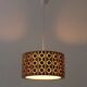Pine Pendant Lamp – Cylindrical with Circle Pattern, Scandinavia – 1960s/1970s