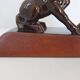 Pair of vintage leather & ceramic bookends