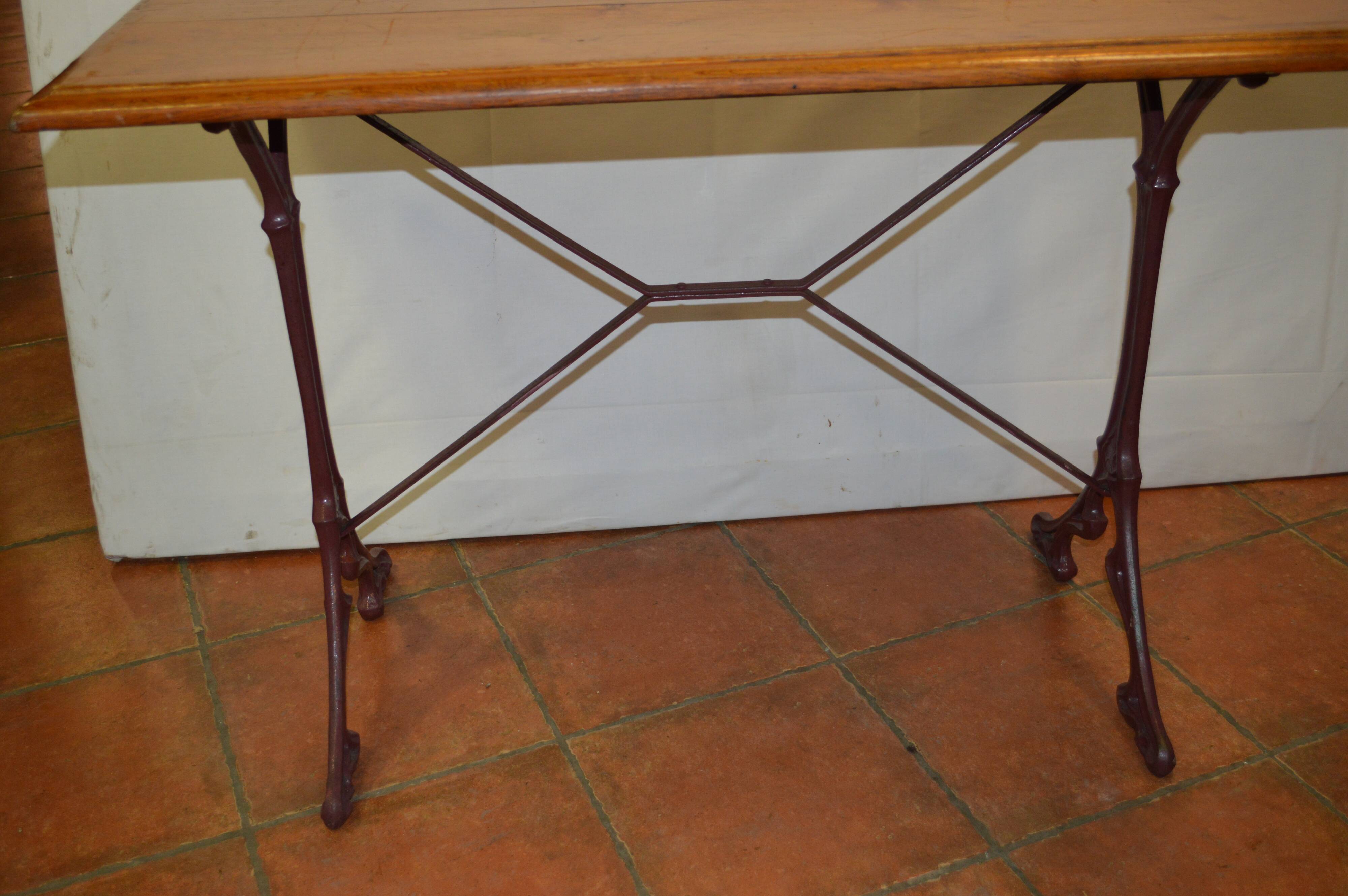Oak and cast-iron bistro table