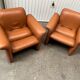 Paire fauteuils cuir design italien