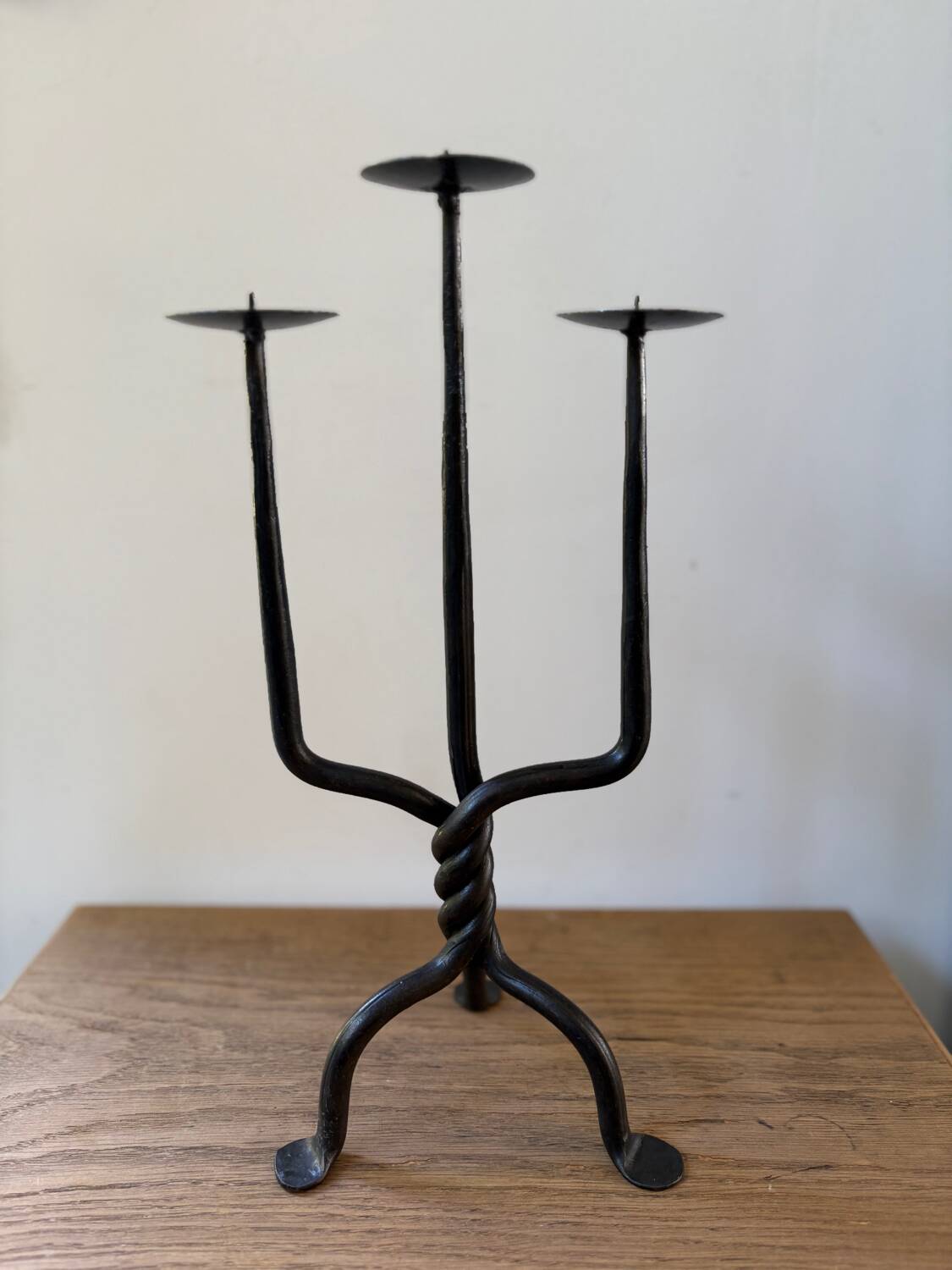Antique wrought iron candlestick