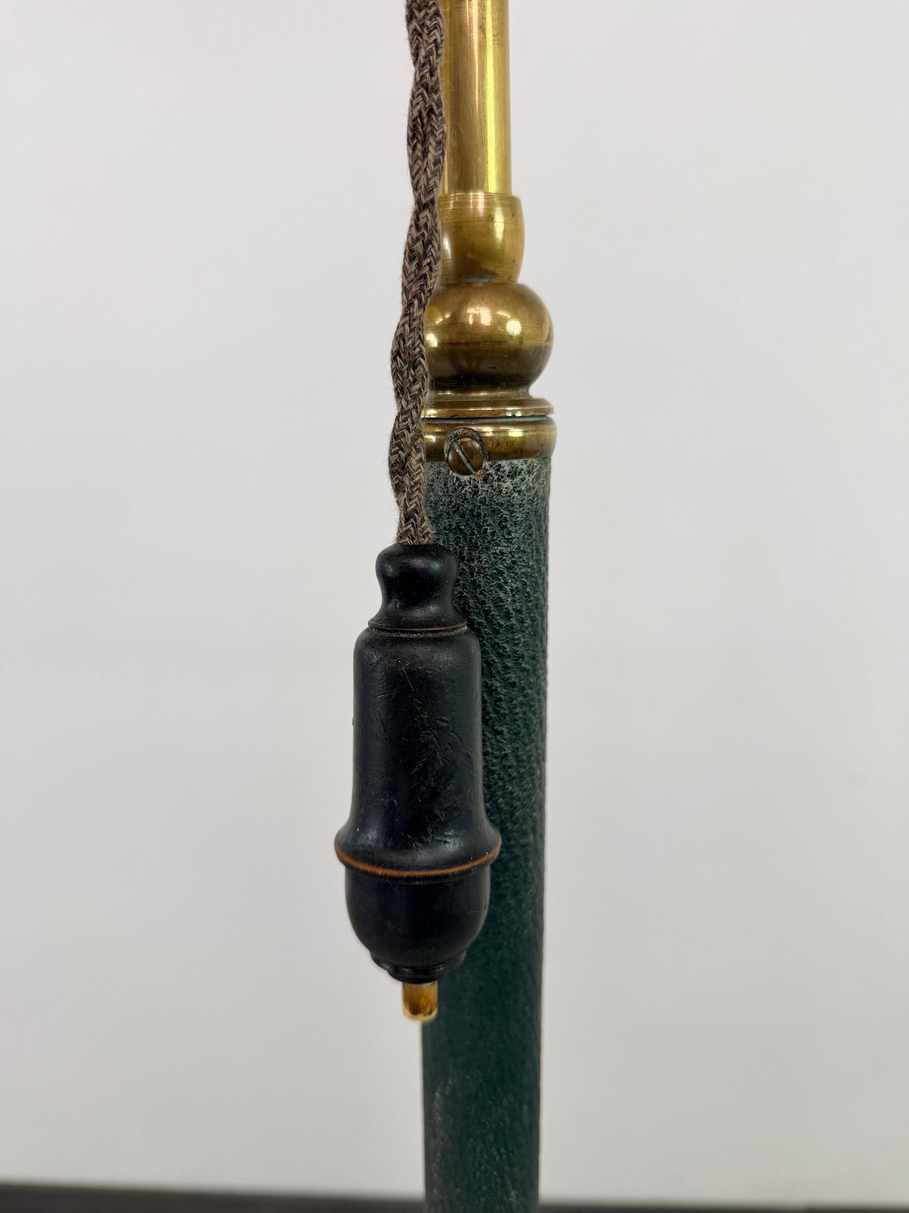 Art Deco brass floor lamp with adjustable height
