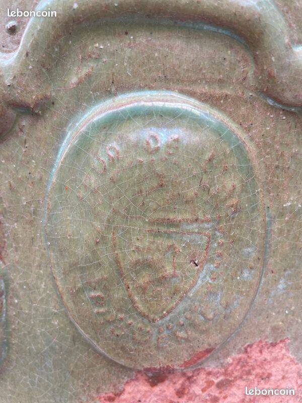 Antique French enamelled earthenware planter or pot