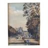 Aquarelle sur papier "Le jardin des Tuileries à Paris" Signée en bas, André Duculty (1912-1990)